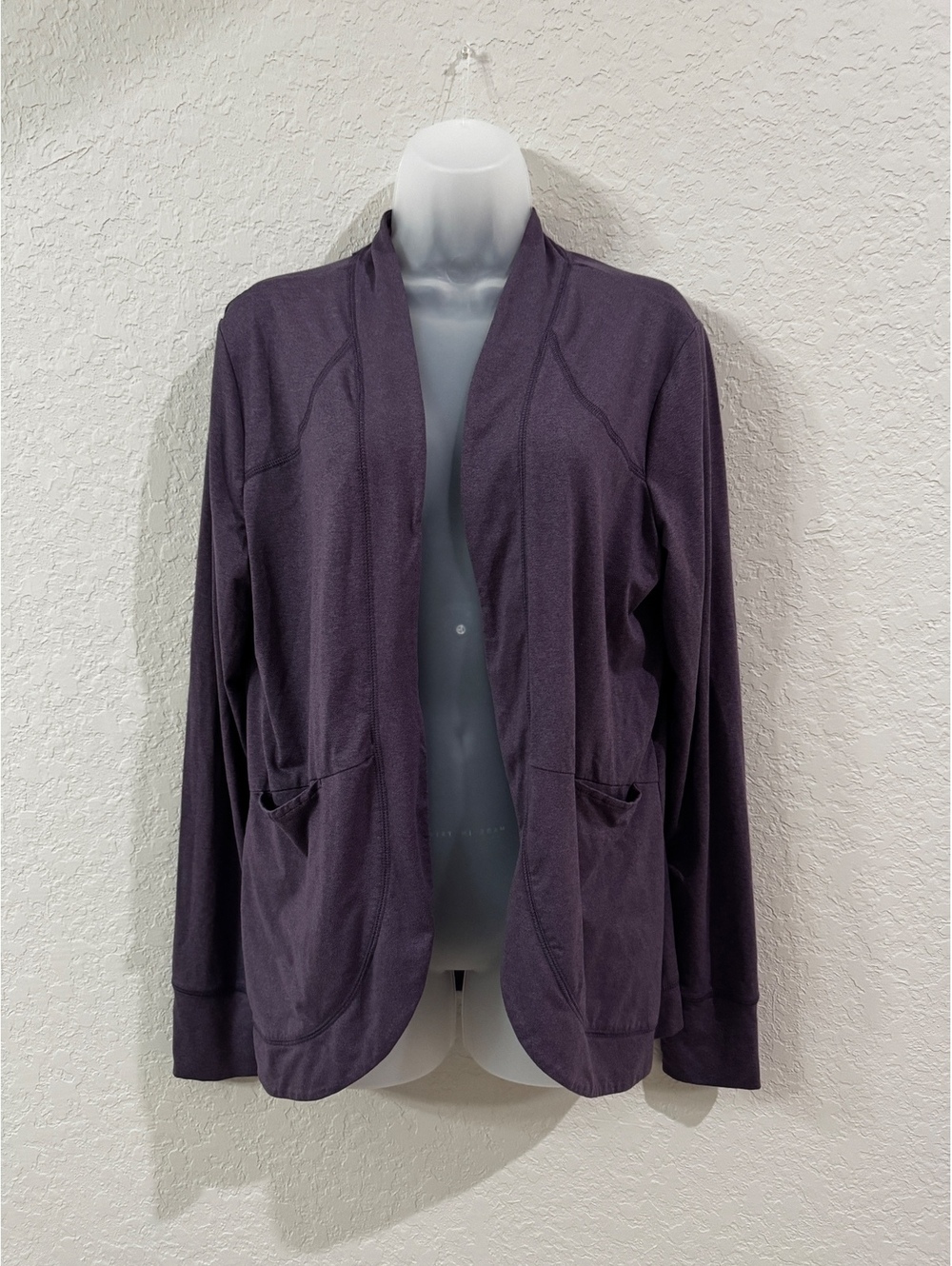 Market & Spruce Active XL Plum Purple Cardigan Pockets Moisture Wicking SPF 40
